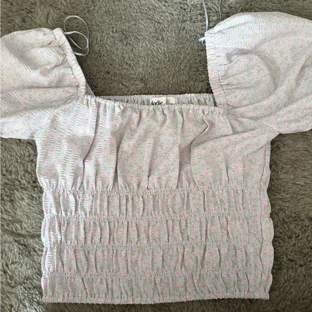 Elodie Light Pink Smocked Blouse